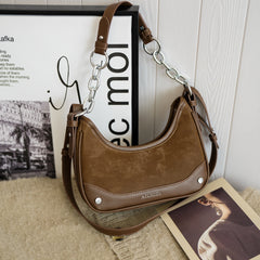 Women's Frosted Vintage Autumn And Winter Textured Shoulder Messenger Bag