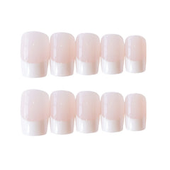 24 Pieces Of French Long Fake Nails - Fashionner