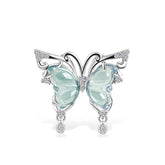 Ice Jade Stone S925 Silver Inlay Women's Fashion Rings Ear Studs