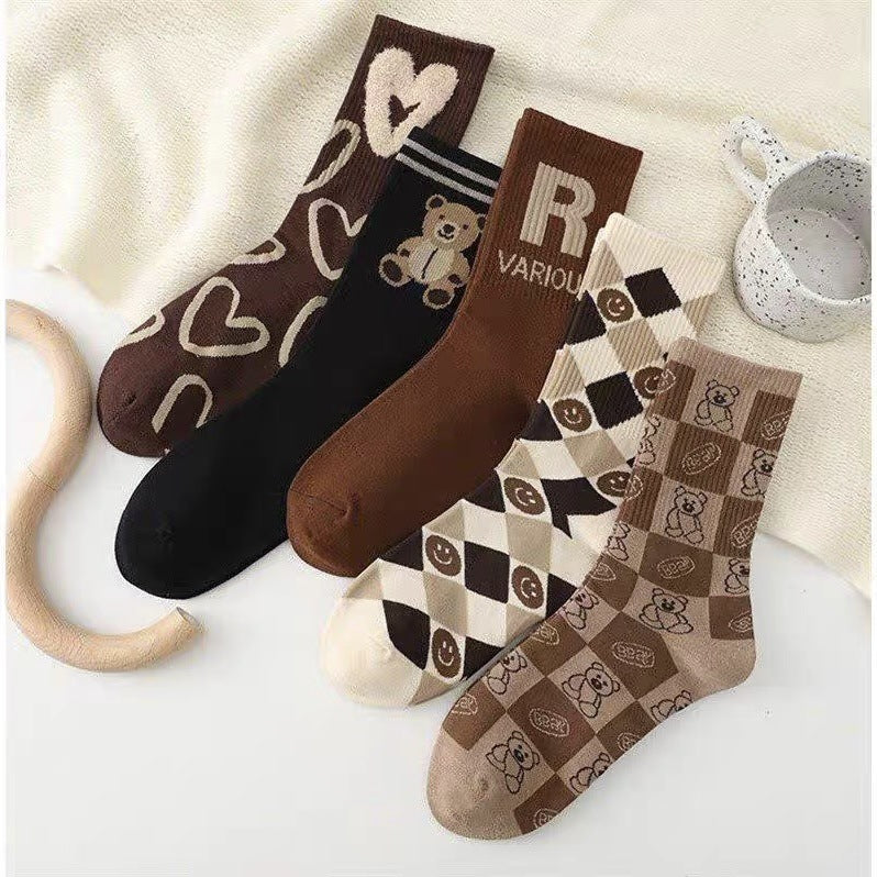 Feather Yarn Plush Bear Socks For Women - Fashionner