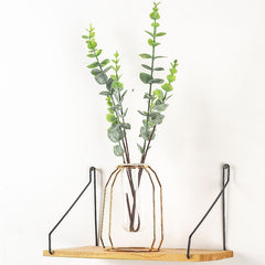 Glass Hydroponic Wire Metal Geometric Wrought Iron Vase