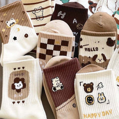 Women's Fashionable Hundred Cute Sweat Absorbent Long Socks - Fashionner