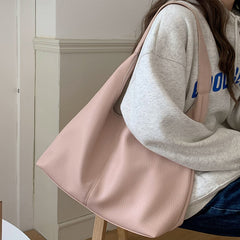 Casual Armpit Bag Women Shoulder Bag High Capacity Totes Female Shopping Bags Soft Leather Lady Purse Handbags - Fashionner