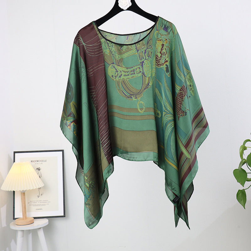 Artificial Silk Pullover Sunscreen Scarf Shawl - Fashionner