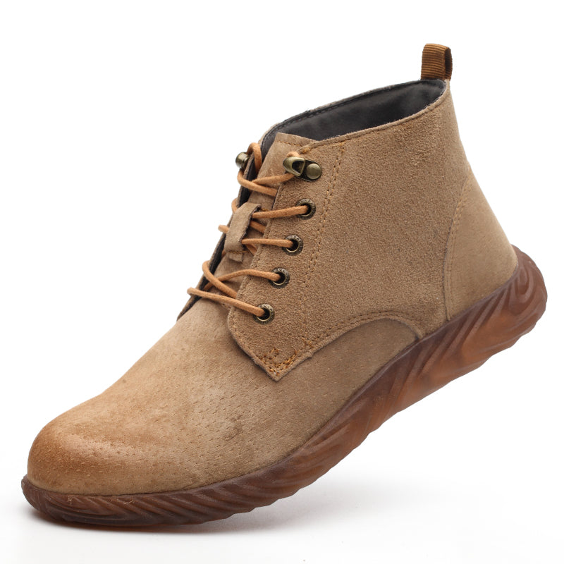 Winter Cotton Shoes Men's Steel Toe Cap Anti-Smash Anti-Piercing Wear-Resistant Non-Slip Work Plus Velvet Cold-Proof Shoes - Fashionner