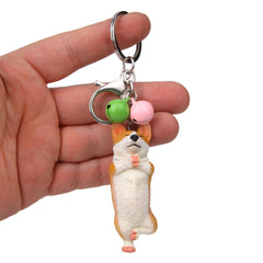 Yoga Dog Independent Corgi Bell Climbing Keychain