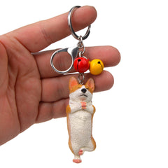 Yoga Dog Independent Corgi Bell Climbing Keychain
