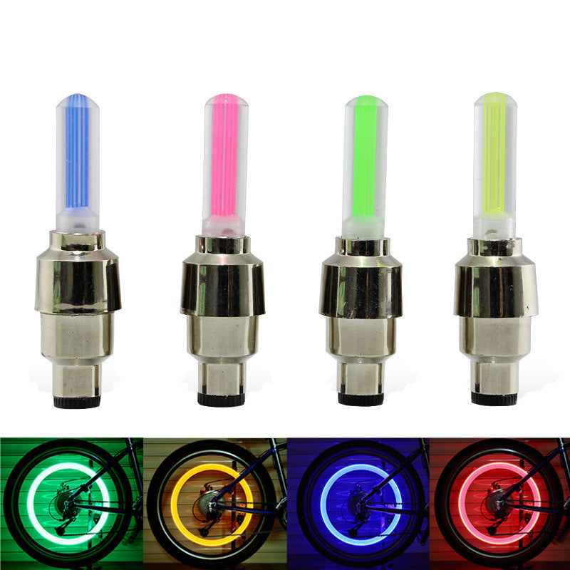 Neon Lights Tyre Wheel Valve Cap Light LED Car Tire Valve Caps Air Cover Tire Rim Valve Wheel Stem Cap Bike Light - Fashionner