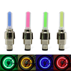 Neon Lights Tyre Wheel Valve Cap Light LED Car Tire Valve Caps Air Cover Tire Rim Valve Wheel Stem Cap Bike Light - Fashionner