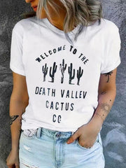 Women's T-shirt Summer Irregular Digital Printing Fashion Loose V-neck Color Short Sleeve Top - Fashionner