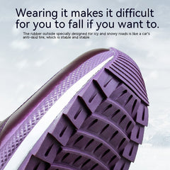 Thick Cotton Shoes Winter Fleece-lined Warm Women's Mid-calf Lightweight Non-slip Snow Boots - Fashionner