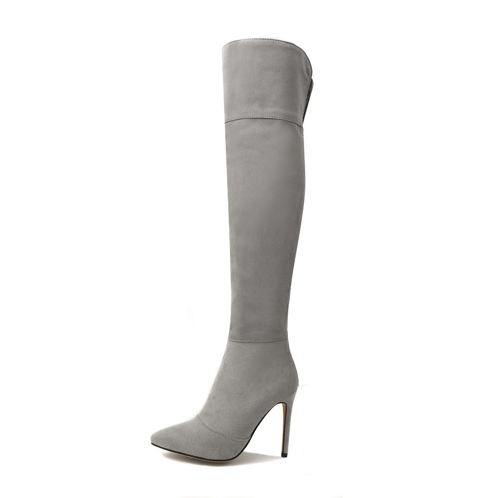 Stiletto Heel Pointed Toe 32-46 Size Over The Knee Boots - Fashionner