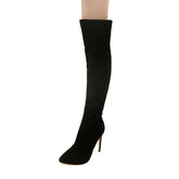 Stiletto Heel Pointed Toe 32-46 Size Over The Knee Boots - Fashionner