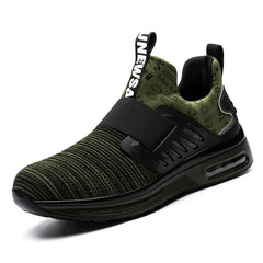 Men's Anti-Smashing And Anti-Piercing Safety Shoes Lightweight Flying Woven Breathable And Insulating Protective Work Shoes - Fashionner