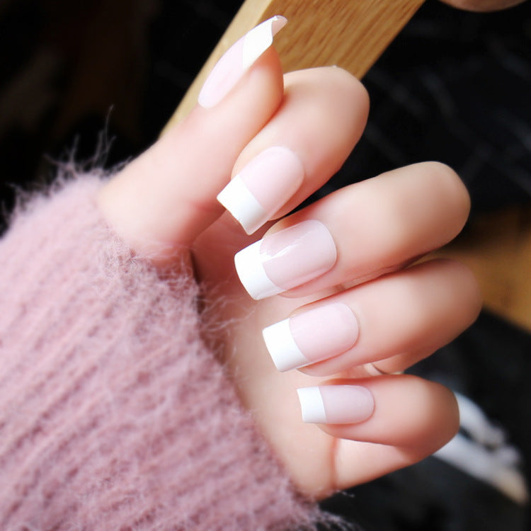24 Pieces Of French Long Fake Nails - Fashionner
