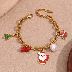 O-shaped Chain Cute Cartoon Santa Claus Socks Bracelet