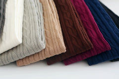 College Style Slim And Tall Looking Over The Knee Women Twist Long Cotton Socks - Fashionner