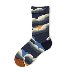 Trendy Mid-calf Length Socks Preppy Style Stockings Artistic Illustration Socks - Fashionner