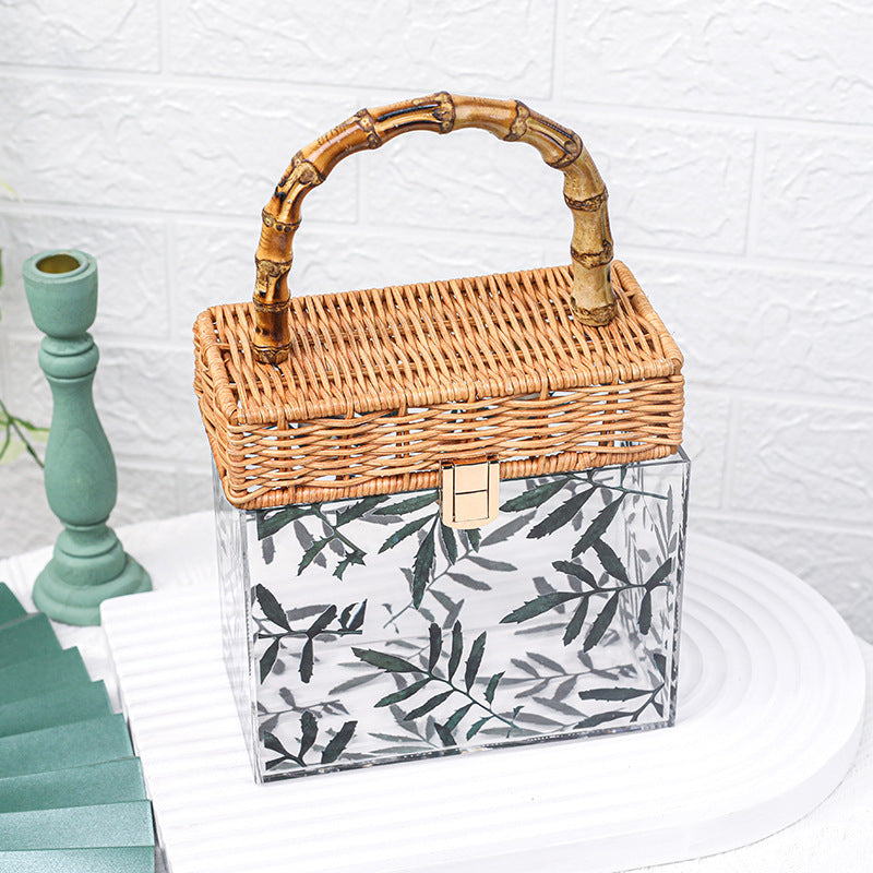 Fashion Women Ice Crush Acrylic Evening Bag Luxury Clutch Purse Elegant Transparent Handbags - Fashionner