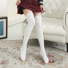 College Style Slim And Tall Looking Over The Knee Women Twist Long Cotton Socks - Fashionner