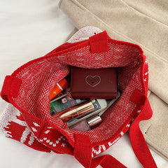 Hand-held knitted wool handbags - Fashionner