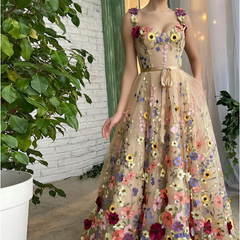 Sevintage Exquisite 3D Flowers Prom Dresses Sweetheart - Fashionner