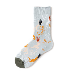 Trendy Mid-calf Length Socks Preppy Style Stockings Artistic Illustration Socks - Fashionner