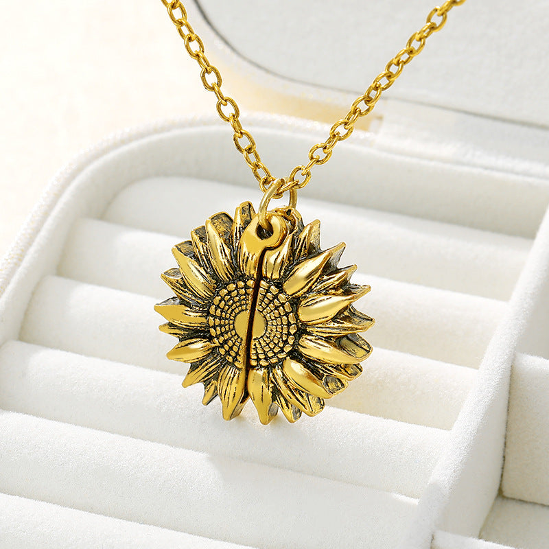 You Are My Sunshine Sunflower Necklace Women Men - Fashionner