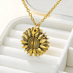 You Are My Sunshine Sunflower Necklace Women Men - Fashionner