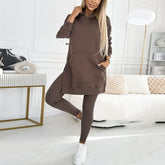 Temperament Commute Loose Hooded Sweater Pants Two-piece Set - Fashionner