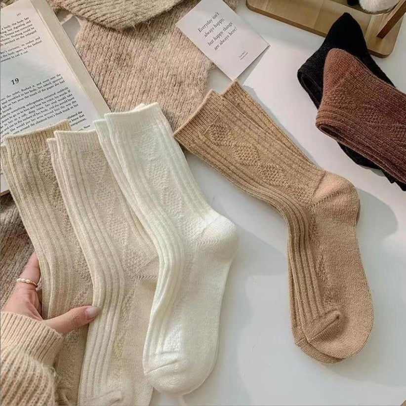 Women's Fashion Rhombus Wool Socks - Fashionner
