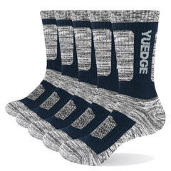5 Pairs Of Men's Comfortable Breathable Pure Cotton Socks With Thickened Terry Bottom For Cycling Hiking Skiing Outdoor Sports Socks - Fashionner