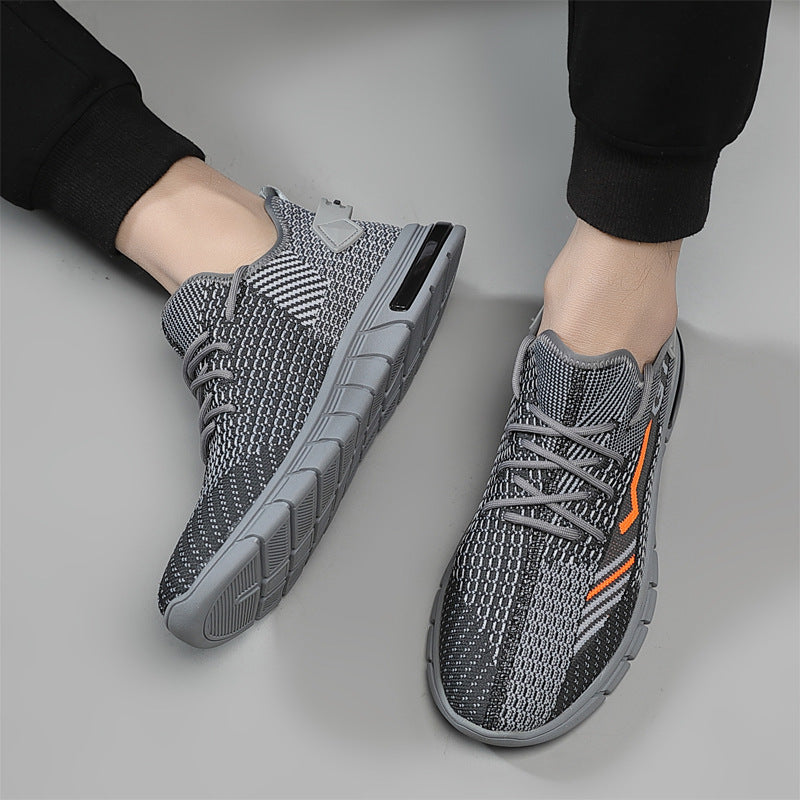 Flying Woven Sports Men's Shoes Summer Breathable Casual Shoes New Trend Mesh Coconut Shoes Men's Running Shoes - Fashionner