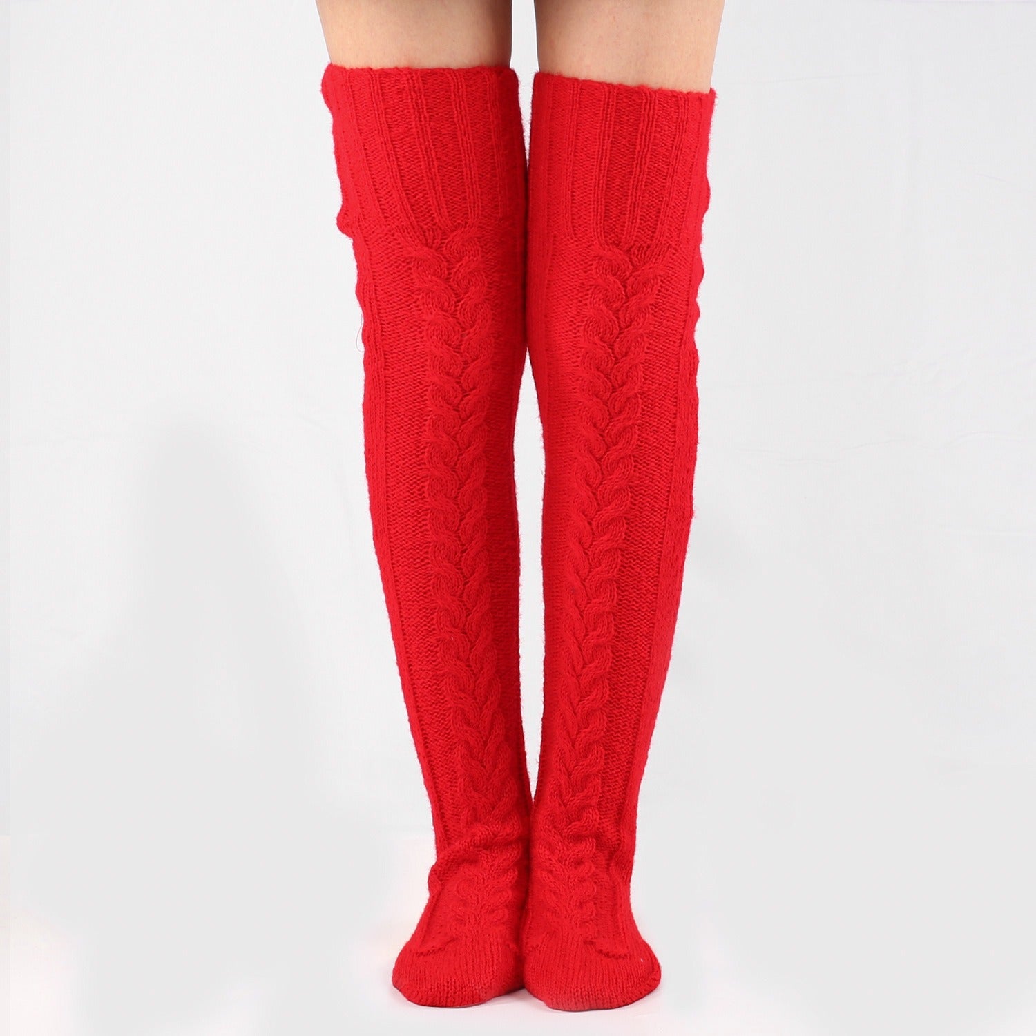 Autumn And Winter Knitting Knee Length Stockings Women's Lengthened Floor Stockings Wool Pile Stockings - Fashionner