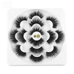 7 Pairs 3D Mink Hair False Eyelashes 25mm Lashes Thick Long Wispy Fluffy Handmade False Eyelashes - Fashionner