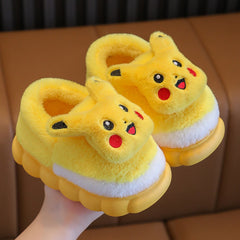 Winter children's cotton slippers, cute cartoon home for girls, warm and non slip indoor and outdoor baby cotton shoes, parent-child shoes, winter - Fashionner