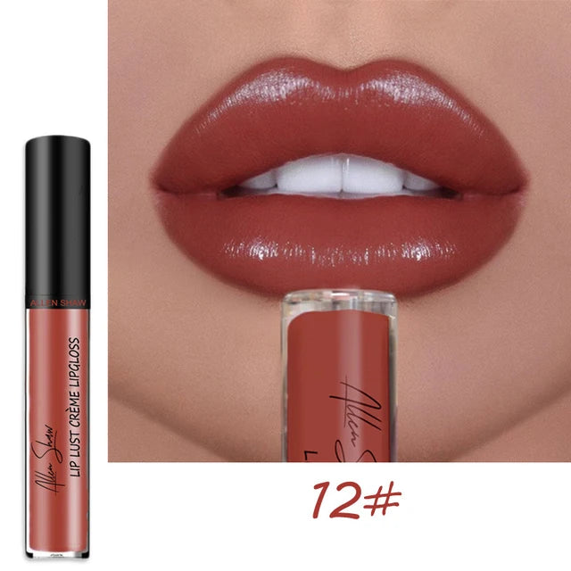 Nude Shiny Liquid Lip Glaze Matte Glitter Shimmer Moisturizing Lip Gloss Long-lasting Lipstick - Fashionner