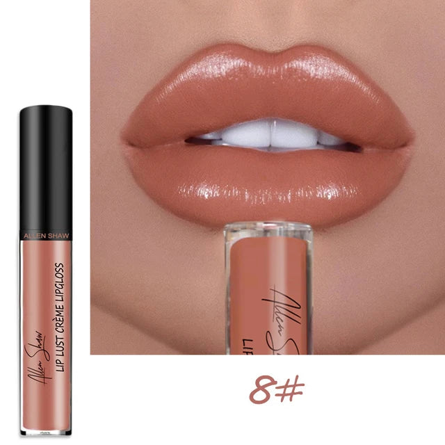 Nude Shiny Liquid Lip Glaze Matte Glitter Shimmer Moisturizing Lip Gloss Long-lasting Lipstick - Fashionner