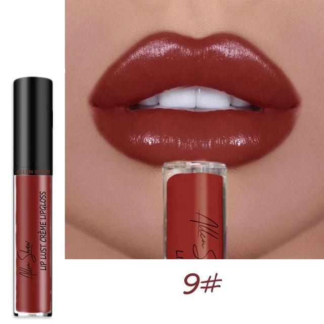 Nude Shiny Liquid Lip Glaze Matte Glitter Shimmer Moisturizing Lip Gloss Long-lasting Lipstick - Fashionner