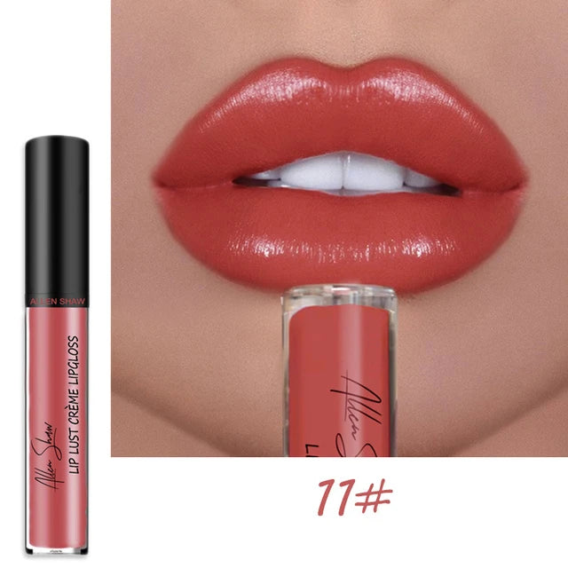Nude Shiny Liquid Lip Glaze Matte Glitter Shimmer Moisturizing Lip Gloss Long-lasting Lipstick - Fashionner