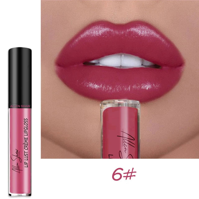 Nude Shiny Liquid Lip Glaze Matte Glitter Shimmer Moisturizing Lip Gloss Long-lasting Lipstick - Fashionner