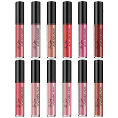 Nude Shiny Liquid Lip Glaze Matte Glitter Shimmer Moisturizing Lip Gloss Long-lasting Lipstick - Fashionner