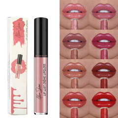 Nude Shiny Liquid Lip Glaze Matte Glitter Shimmer Moisturizing Lip Gloss Long-lasting Lipstick - Fashionner
