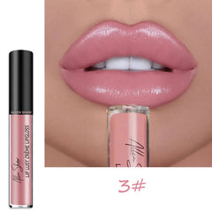 Nude Shiny Liquid Lip Glaze Matte Glitter Shimmer Moisturizing Lip Gloss Long-lasting Lipstick - Fashionner