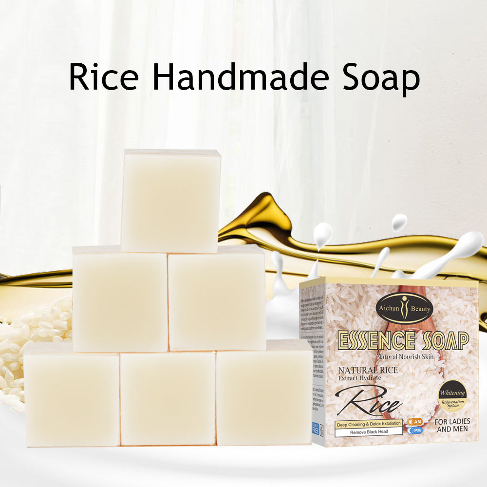 Rice Handmade Soap Body Skin Brightening Moisturizing 100g Handmade Soap Melaninsoap - Fashionner