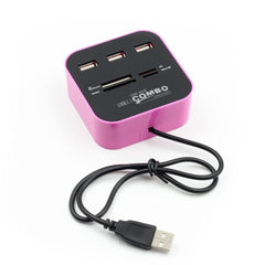 USB HUB Combo All In One USB 2.0 Micro SD High Speed Card Reader 3 Ports Adapter Connector For Tablet PC Computer Laptop - Fashionner