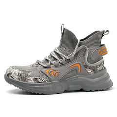 Fashion Men's Steel Toe Caps Anti-Smashing And Anti-Piercing High-Top Light Weight Safety Shoes Tooling Shoes - Fashionner