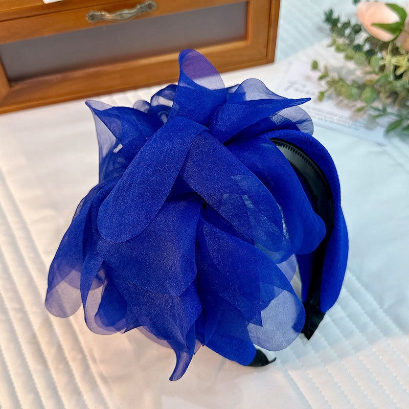 Fashion fabric oversized colorful flower fashion headband - Fashionner