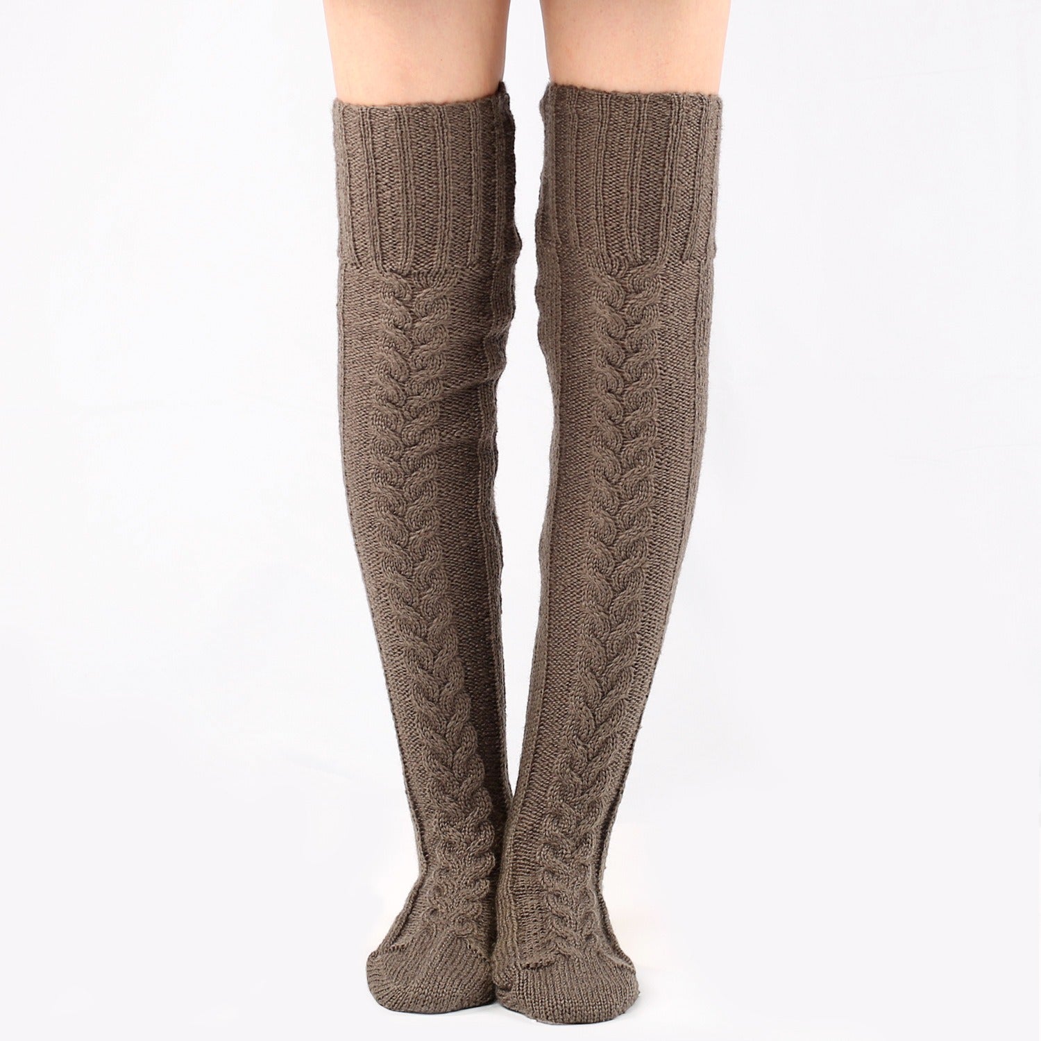 Autumn And Winter Knitting Knee Length Stockings Women's Lengthened Floor Stockings Wool Pile Stockings - Fashionner