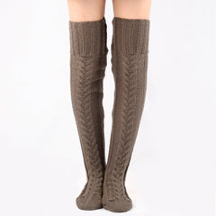 Autumn And Winter Knitting Knee Length Stockings Women's Lengthened Floor Stockings Wool Pile Stockings - Fashionner